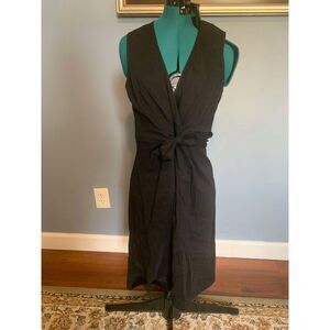 Theory Black Wrap Style V-Neck Mini Dress, size 6